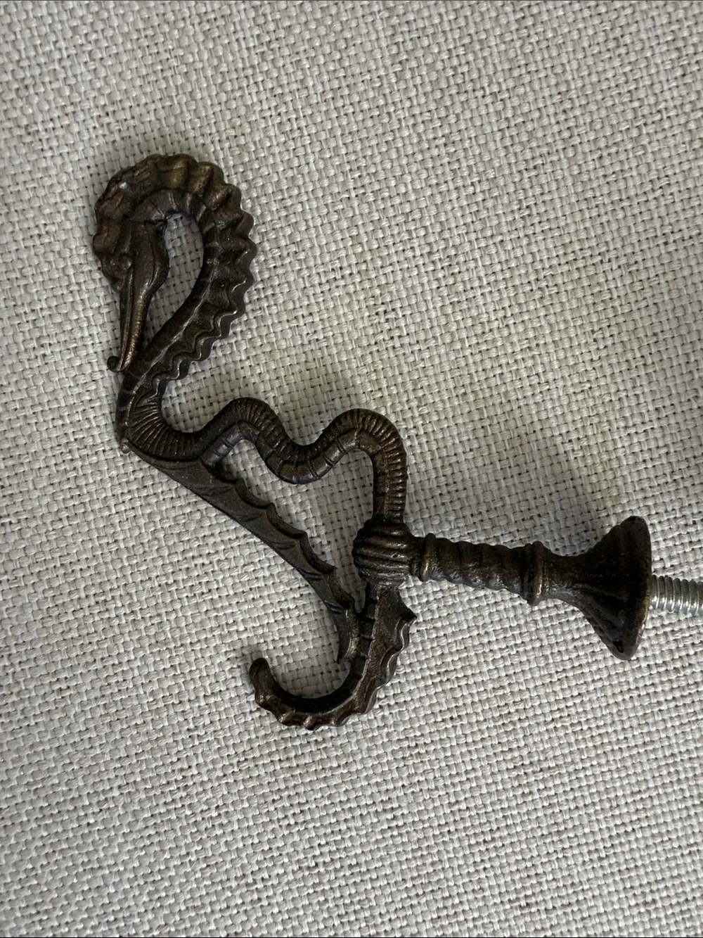 Vintage Seahorse Sea Serpent Hall Tree Hook - Wall Hook - Plant Hook